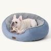 imageBedsure Dog Beds for Small Dogs  Round Cat Beds for Indoor Cats Washable Pet Bed for Puppy and Kitten with SlipResistant Bottom 20 Inche WhiteArctic Blue
