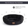 imageBedsure Dog Beds for Small Dogs  Round Cat Beds for Indoor Cats Washable Pet Bed for Puppy and Kitten with SlipResistant Bottom 20 Inche WhiteBlack