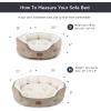 imageBedsure Dog Beds for Small Dogs  Round Cat Beds for Indoor Cats Washable Pet Bed for Puppy and Kitten with SlipResistant Bottom 20 Inche WhiteCamel