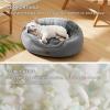 imageBedsure Dog Beds for Small Dogs  Round Cat Beds for Indoor Cats Washable Pet Bed for Puppy and Kitten with SlipResistant Bottom 20 Inche WhiteGrey
