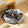 imageBedsure Dog Beds for Small Dogs  Round Cat Beds for Indoor Cats Washable Pet Bed for Puppy and Kitten with SlipResistant Bottom 20 Inche WhitePale Grey