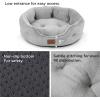 imageBedsure Dog Beds for Small Dogs  Round Cat Beds for Indoor Cats Washable Pet Bed for Puppy and Kitten with SlipResistant Bottom 20 Inche WhitePale Grey