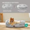 imageBedsure Dog Beds for Small Dogs  Round Cat Beds for Indoor Cats Washable Pet Bed for Puppy and Kitten with SlipResistant Bottom 20 Inche WhitePale Grey