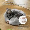imageBedsure Dog Beds for Small Dogs  Round Cat Beds for Indoor Cats Washable Pet Bed for Puppy and Kitten with SlipResistant Bottom 20 Inche WhitePale Grey