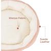 imageBedsure Dog Beds for Small Dogs  Round Cat Beds for Indoor Cats Washable Pet Bed for Puppy and Kitten with SlipResistant Bottom 20 Inche WhitePeach Pink