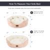 imageBedsure Dog Beds for Small Dogs  Round Cat Beds for Indoor Cats Washable Pet Bed for Puppy and Kitten with SlipResistant Bottom 20 Inche WhitePeach Pink
