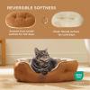 imageBedsure Dog Beds for Small Dogs  Round Cat Beds for Indoor Cats Washable Pet Bed for Puppy and Kitten with SlipResistant Bottom 20 Inche WhiteTerracotta