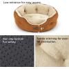 imageBedsure Dog Beds for Small Dogs  Round Cat Beds for Indoor Cats Washable Pet Bed for Puppy and Kitten with SlipResistant Bottom 20 Inche WhiteTerracotta