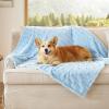 imageBedsure Dog Blanket for Small Dogs Washable  Fluffy Fuzzy Puppy Cat Blanket with Premium 300GSM Coral Fleece Soft for Pet Kitten Doggy Green 25x35INBlue Dot
