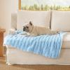 imageBedsure Dog Blanket for Small Dogs Washable  Fluffy Fuzzy Puppy Cat Blanket with Premium 300GSM Coral Fleece Soft for Pet Kitten Doggy Green 25x35INBlue Dot