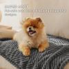 imageBedsure Dog Blanket for Small Dogs Washable  Fluffy Fuzzy Puppy Cat Blanket with Premium 300GSM Coral Fleece Soft for Pet Kitten Doggy Green 25x35INGrey Wave