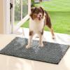 imageBedsure Dog Door Mat for Muddy Paws HighLow Absorbent Chenille Indoor Entrance Mud Dirt Trapper SoakStopper Machine Washable NonSlip Entryway Rug for Pets 35quotx24quot GreyGrey