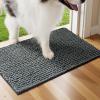 imageBedsure Dog Door Mat for Muddy Paws HighLow Absorbent Chenille Indoor Entrance Mud Dirt Trapper SoakStopper Machine Washable NonSlip Entryway Rug for Pets 35quotx24quot GreyGrey
