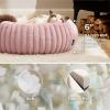 imageBedsure Donut Medium Dog Bed  Washable Faux Fur with Corduroy Fleece ampamp Anti Slip Bottom Round Pet Bed with Removable Cover Cream 30x30x8 inchesBlush Pink