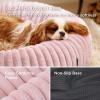 imageBedsure Donut Medium Dog Bed  Washable Faux Fur with Corduroy Fleece ampamp Anti Slip Bottom Round Pet Bed with Removable Cover Cream 30x30x8 inchesBlush Pink