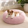 imageBedsure Donut Medium Dog Bed  Washable Faux Fur with Corduroy Fleece ampamp Anti Slip Bottom Round Pet Bed with Removable Cover Cream 30x30x8 inchesBlush Pink