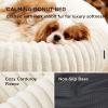imageBedsure Donut Medium Dog Bed  Washable Faux Fur with Corduroy Fleece ampamp Anti Slip Bottom Round Pet Bed with Removable Cover Cream 30x30x8 inchesCream
