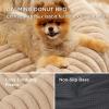 imageBedsure Donut Medium Dog Bed  Washable Faux Fur with Corduroy Fleece ampamp Anti Slip Bottom Round Pet Bed with Removable Cover Cream 30x30x8 inchesSandy Tan