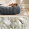 imageBedsure Donut Medium Dog Bed  Washable Faux Fur with Corduroy Fleece ampamp Anti Slip Bottom Round Pet Bed with Removable Cover Cream 30x30x8 inchesWarm Grey