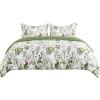 imageBedsure Duvet Cover Queen Size  100 Cotton Reversible Floral Queen Duvet Cover Set with Zipper Closure 3 Pieces Soft ampamp Breathable Green Bedding Set with 2 Pillow Shams 20quotx26quot04  Green No Comforter