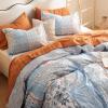 imageBedsure Duvet Cover Queen Size  100 Cotton Reversible Floral Queen Duvet Cover Set with Zipper Closure 3 Pieces Soft ampamp Breathable Green Bedding Set with 2 Pillow Shams 20quotx26quot05  Light Blue No Comforter