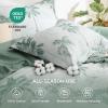 imageBedsure Duvet Cover Queen Size  100 Cotton Reversible Floral Queen Duvet Cover Set with Zipper Closure 3 Pieces Soft ampamp Breathable Green Bedding Set with 2 Pillow Shams 20quotx26quot03 Green Milieu No Comforter