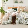 imageBedsure Duvet Cover Queen Size  100 Cotton Reversible Floral Queen Duvet Cover Set with Zipper Closure 3 Pieces Soft ampamp Breathable Green Bedding Set with 2 Pillow Shams 20quotx26quot04  Green No Comforter