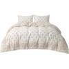 imageBedsure Duvet Cover Queen Size  100 Cotton Reversible Floral Queen Duvet Cover Set with Zipper Closure 3 Pieces Soft ampamp Breathable Green Bedding Set with 2 Pillow Shams 20quotx26quot08  Shell Beige No Comforter