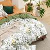 imageBedsure Duvet Cover Queen Size  100 Cotton Reversible Floral Queen Duvet Cover Set with Zipper Closure 3 Pieces Soft ampamp Breathable Green Bedding Set with 2 Pillow Shams 20quotx26quot04  Green No Comforter