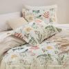 imageBedsure Duvet Cover Queen Size  100 Cotton Reversible Floral Queen Duvet Cover Set with Zipper Closure 3 Pieces Soft ampamp Breathable Green Bedding Set with 2 Pillow Shams 20quotx26quot09  Beige No Comforter