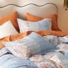 imageBedsure Duvet Cover Queen Size  100 Cotton Reversible Floral Queen Duvet Cover Set with Zipper Closure 3 Pieces Soft ampamp Breathable Green Bedding Set with 2 Pillow Shams 20quotx26quot05  Light Blue No Comforter