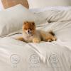 imageBedsure Duvet Cover Queen Size  Soft Cationic Dyed Duvet Cover Set for Kids with Zipper Closure 3 Pieces Bedding SetBeige 90quotx90quotBeige No Comforter