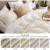 imageBedsure Duvet Cover Queen Size  Soft Cationic Dyed Duvet Cover Set for Kids with Zipper Closure 3 Pieces Bedding SetBeige 90quotx90quotBeige No Comforter