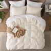 imageBedsure Duvet Cover Queen Size  Soft Cationic Dyed Duvet Cover Set for Kids with Zipper Closure 3 Pieces Bedding SetBeige 90quotx90quotBeige No Comforter