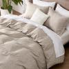 imageBedsure Duvet Cover Queen Size  Soft Cationic Dyed Duvet Cover Set for Kids with Zipper Closure 3 Pieces Bedding SetBeige 90quotx90quotBison No Comforter