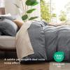 imageBedsure Duvet Cover Queen Size  Soft Cationic Dyed Duvet Cover Set for Kids with Zipper Closure 3 Pieces Bedding SetBeige 90quotx90quotDark Grey No Comforter