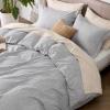 imageBedsure Duvet Cover Queen Size  Soft Cationic Dyed Duvet Cover Set for Kids with Zipper Closure 3 Pieces Bedding SetBeige 90quotx90quotGrey No Comforter