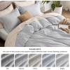 imageBedsure Duvet Cover Queen Size  Soft Cationic Dyed Duvet Cover Set for Kids with Zipper Closure 3 Pieces Bedding SetBeige 90quotx90quotGrey No Comforter