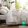 imageBedsure Duvet Cover Queen Size  Soft Cationic Dyed Duvet Cover Set for Kids with Zipper Closure 3 Pieces Bedding SetBeige 90quotx90quotLinen No Comforter