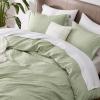 imageBedsure Duvet Cover Queen Size  Soft Cationic Dyed Duvet Cover Set for Kids with Zipper Closure 3 Pieces Bedding SetBeige 90quotx90quotOlive Green No Comforter