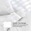 imageBedsure Duvet Insert Queen Size  Lightweight Comforter Quilted Cooling Duvet Insert Down Alternative Summer Comforter with 8 Tabs Ultra Soft Striped Machine Washable Queen 88x88 inchesWhite
