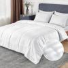imageBedsure Duvet Insert Queen Size  Lightweight Comforter Quilted Cooling Duvet Insert Down Alternative Summer Comforter with 8 Tabs Ultra Soft Striped Machine Washable Queen 88x88 inchesWhite