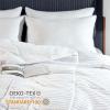 imageBedsure Duvet Insert Queen Size  Lightweight Comforter Quilted Cooling Duvet Insert Down Alternative Summer Comforter with 8 Tabs Ultra Soft Striped Machine Washable Queen 88x88 inchesWhite