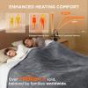 imageBedsure Electric Blanket King Size  Dual Control Heated Blanket King Size Fast Heating with 10 Time Settings ampamp 10 Heat Settings Warm Gift for Grandma 100x90 inches Grey01  Grey