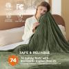 imageBedsure Electric Blanket King Size  Dual Control Heated Blanket King Size Fast Heating with 10 Time Settings ampamp 10 Heat Settings Warm Gift for Grandma 100x90 inches Grey03  Olive Green