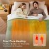 imageBedsure Electric Blanket King Size  Dual Control Heated Blanket King Size Fast Heating with 10 Time Settings ampamp 10 Heat Settings Warm Gift for Grandma 100x90 inches Grey14  Sage Green