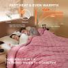 imageBedsure Electric Blanket King Size  Dual Control Heated Blanket King Size Fast Heating with 10 Time Settings ampamp 10 Heat Settings Warm Gift for Grandma 100x90 inches Grey17  Dusty Rose