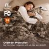 imageBedsure Electric Blanket King Size  Dual Control Heated Blanket King Size Fast Heating with 10 Time Settings ampamp 10 Heat Settings Warm Gift for Grandma 100x90 inches Grey26  Dark Chocolate