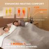 imageBedsure Electric Blanket King Size  Dual Control Heated Blanket King Size Fast Heating with 10 Time Settings ampamp 10 Heat Settings Warm Gift for Grandma 100x90 inches Grey04  Taupe