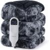 imageBedsure Electric Blanket King Size  Dual Control Heated Blanket King Size Fast Heating with 10 Time Settings ampamp 10 Heat Settings Warm Gift for Grandma 100x90 inches Grey25  Black